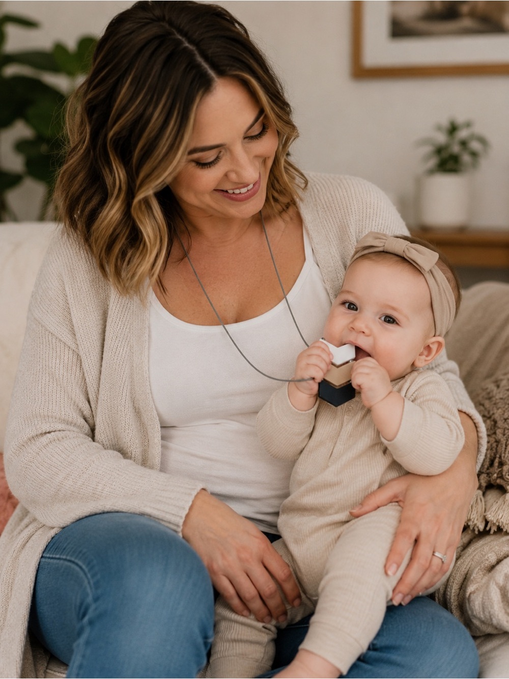 Itzy Ritzy Chevron Teething Necklace - Picture 3 of 8